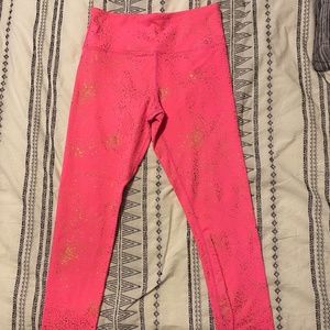 Zyia hot pink gold fleck 6-8 7/8 tights